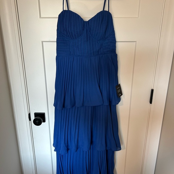Lulu's Cobalt Blue Tiered Bustier Midi Dress - Picture 5 of 6